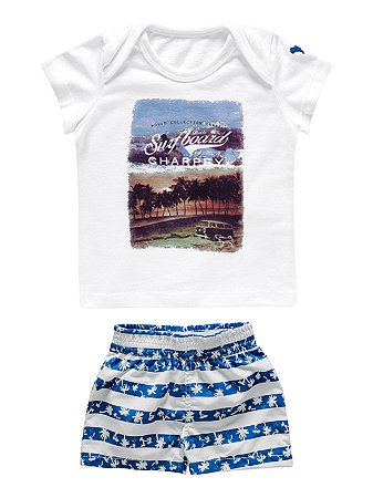 Conjunto Bermuda e Camiseta Surfboard Charpey