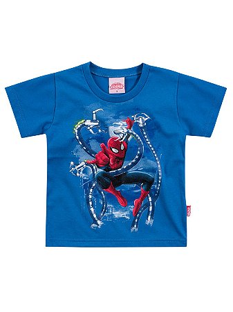 Camiseta em Meia Malha Manga Curta Homem Aranha Brandili