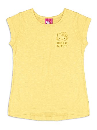 Blusa em Malha Viscose Amarelo Hello Kitty