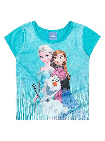 Blusa Brandili Curta Frozen Azul