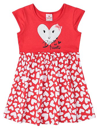 Vestido Brandili Sem Manga Malha Brave at Heart Vermelho