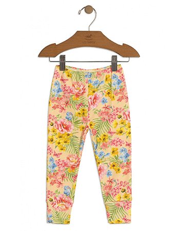 Calça Up Baby Culote Floral Amarela