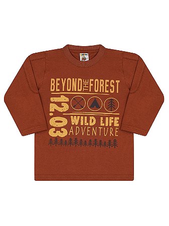 Camiseta Molekada Infantil Longa Beyond The Forest Marrom