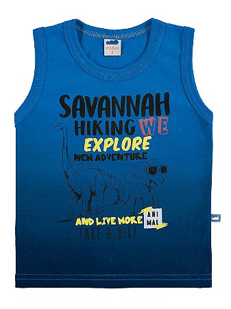 Camiseta Regata Marlan Infantil em Malha Savannah Azul