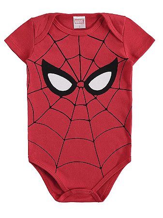 Body para Bebê Marlan Curta Malha Homem Aranha Marvel