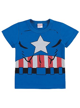 Camiseta Marlan Curta Malha Avengers Marvel Capitão América