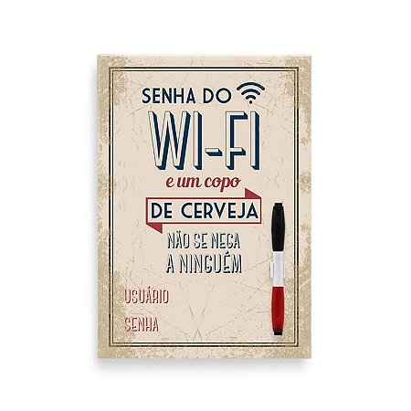 Placa recado cerveja Wifi