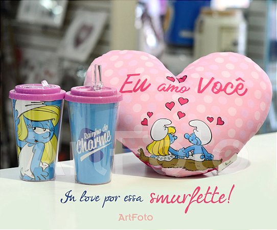 Almofada coração Smurfs