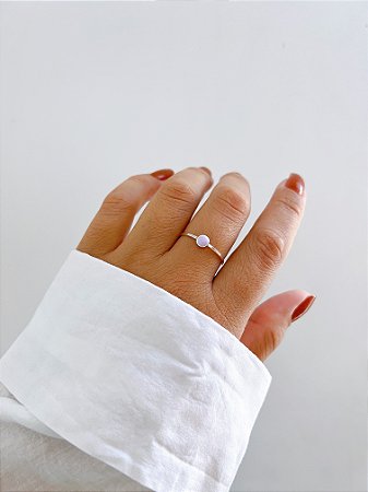 Anel de prata  bolinha lavanda aro 12 ao 24 atacado