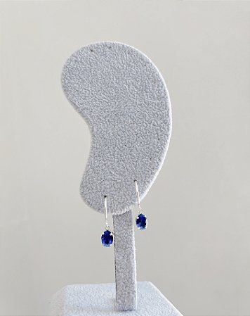 Brinco de prata argola pingente zirconia oval  12mm atacado