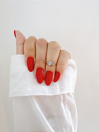 Anel falange concha  prata aro 09 atacado