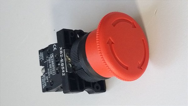 Botão de emergência completo com bloco de contato