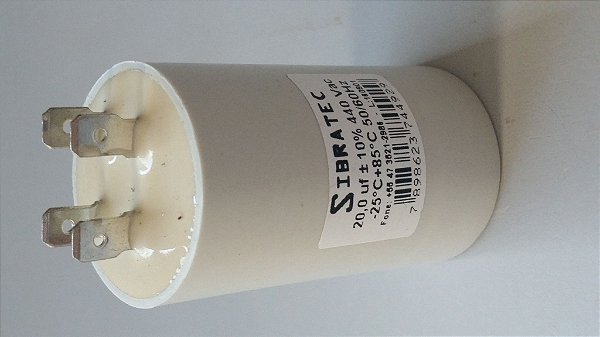 Contator 20,0 uf +- 10% 440 Vac -25C +85C 50/60Hz.
