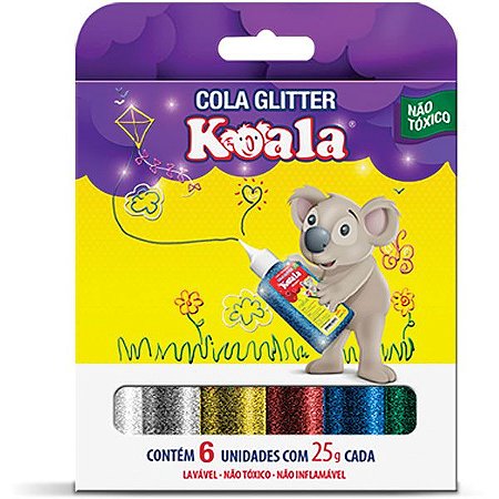 Cola com gliter Koala 6 Cores - Delta