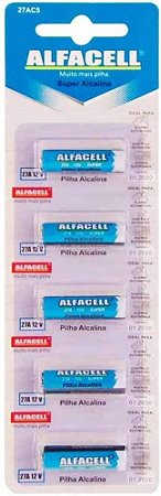 BATERIA A27-12vts ALFACELL CARTELA C/ 5PÇS          cod:1837