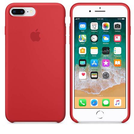 Capa de silicone para iPhone 7-8 Plus – Vermelho Escuro