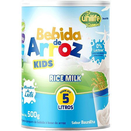 Bebida Arroz em Pó Kids Rende 5 Litros Unilife 500g - Vegano