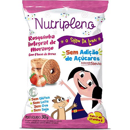 Rosquinha Sem Açúcar Morango Show Da Luna Nutripleno 30g