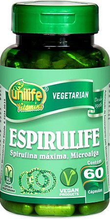 Spirulina Espirulife Microalga Unilife 60 cápsulas - Vegano