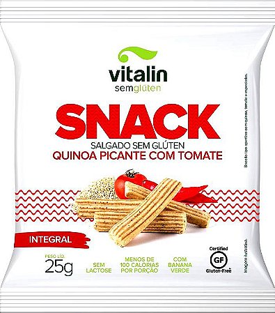 Snack Salgado Sem Glúten Quinoa Picante com Tomate Vitalin 25g