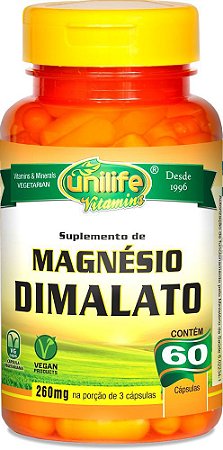 Magnésio Dimalato Unilife 60 cápsulas - Vegano