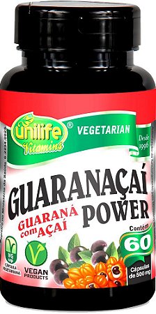 Guaranaçaí Power Guaraná Açaí Unilife 60 cápsulas de 500mg