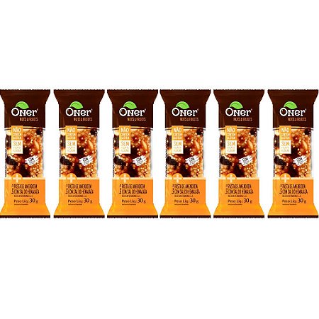 Kit 6 Barra de Pasta de Amendoim c/ Sal do Himalaia Oner 30g