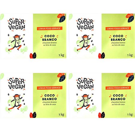 Kit 4 Chocolate Branco ao Leite de Coco Super Vegan 1kg