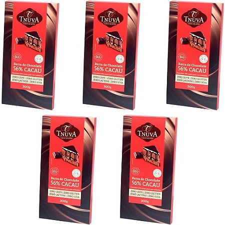 Kit 5 Chocolate 56% Cacau Tnuva 200g - Vegano