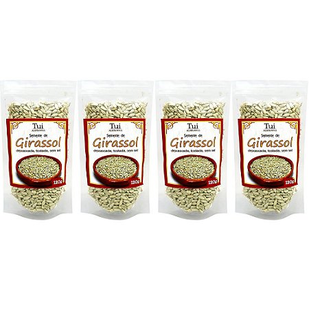 Kit 4 Semente de Girassol Tostada Sem Sal Tui Alimentos 120g