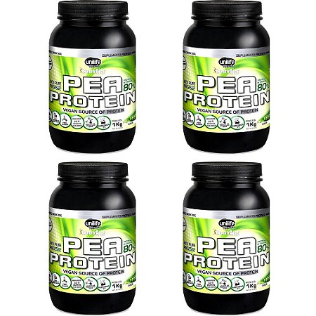 Kit 4 Pea Protein Proteína de Ervilha Cappuccino Unilife 1kg
