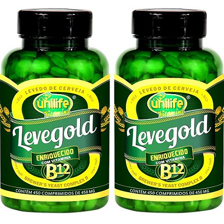 Kit 2 Levegold + B12 Unilife 450 Comprimidos - Vegano