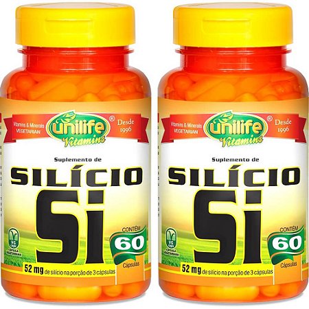 Kit 2 Silício Si Unilife 60 cápsulas - Vegano