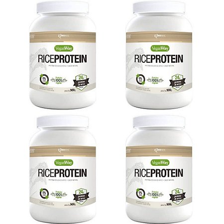 Kit 4 Rice Protein Natural VeganWay 900g - Proteína Vegana