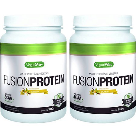 Kit 2 Fusion Protein Baunilha VeganWay 900g Proteína Vegana