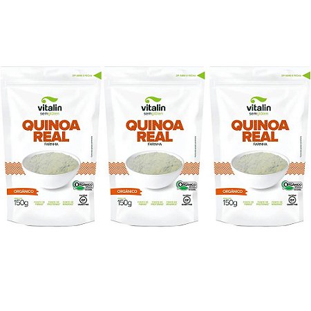 Kit 3 Farinha Quinoa Real Orgânica Vitalin 150g
