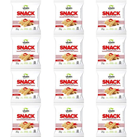 Kit 12 Snack Salgado Sem Glúten Quinoa Picante Vitalin 25g