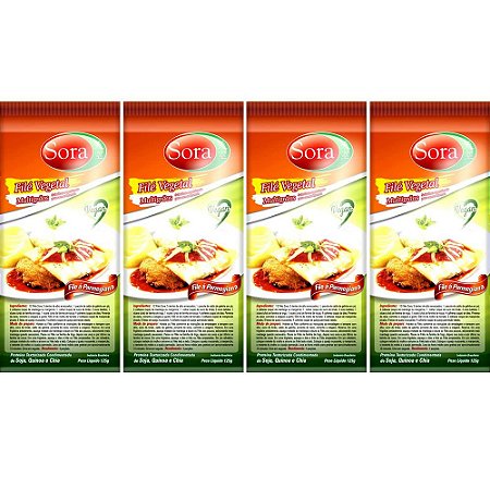 Kit 4 Filé Vegetal Carne Branca Sora 125g - Vegano