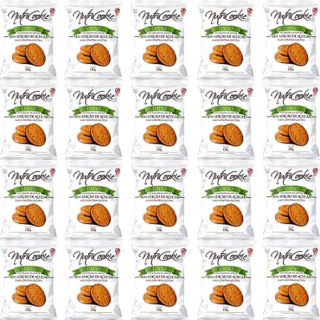 Kit 20 Cookie Zero Açúcar Limão Nutripleno 120g