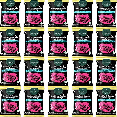 Kit 20 Sequilhos S Açúcar Chocolate C Morango Nutripleno 80g