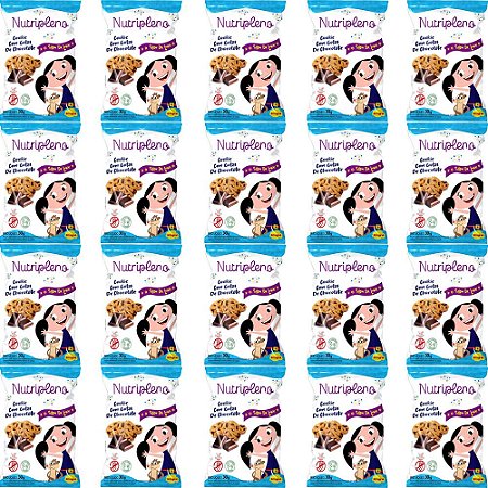 Kit 20 Cookie Gotas de Chocolate Show da Luna Nutripleno 30g