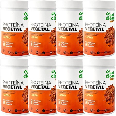 Kit 8 Proteína Vegetal Cacau Eat Clean 600g - Proteína Vegana