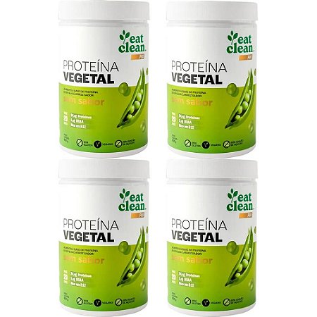 Kit 4 Vegan Protein Sem Sabor Eat Clean 600g - Proteína Vegana