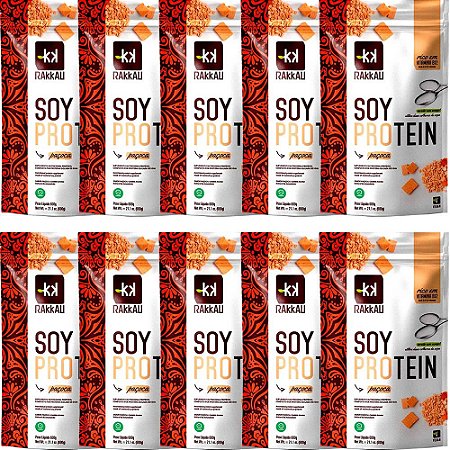 Kit 10 Soy Protein Paçoca Rakkau 600g - Vegano - Proteína