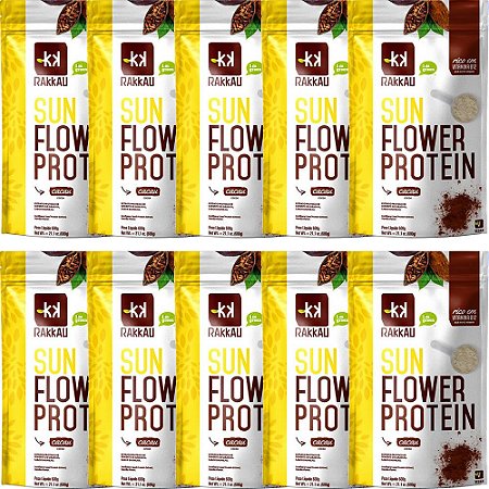 Kit 10 Sun Flower Protein Cacau Rakkau 600g - Vegano