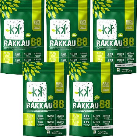 Kit 5 Rakkau 88 Coco Rakkau 907g Vegano - Proteína de Arroz