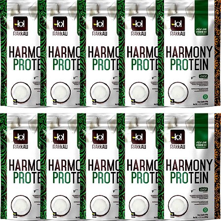 Kit 10 Harmony Protein Coco Rakkau 600g - Vegano - Proteína