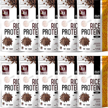 Kit 10 Rice Protein Café Rakkau 600g - Vegano - Proteína