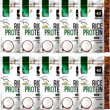 Kit 10 Rice Protein Coco Rakkau 600g - Vegano - Proteín