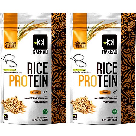Kit 2 Rice Protein Natural Rakkau 600g - Vegano - Proteína